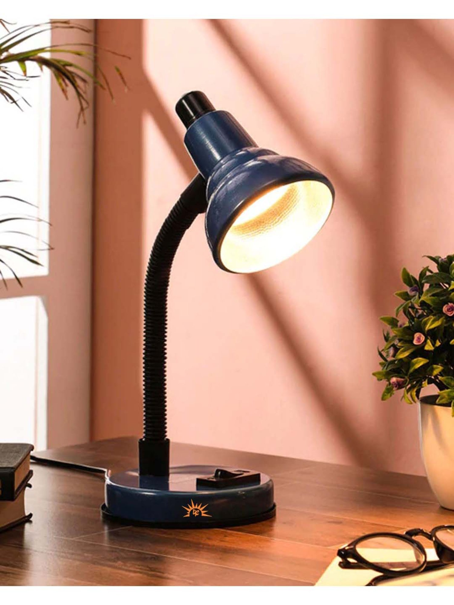 DecorativeRay Red PVC Study Table Lamp - Set of 1