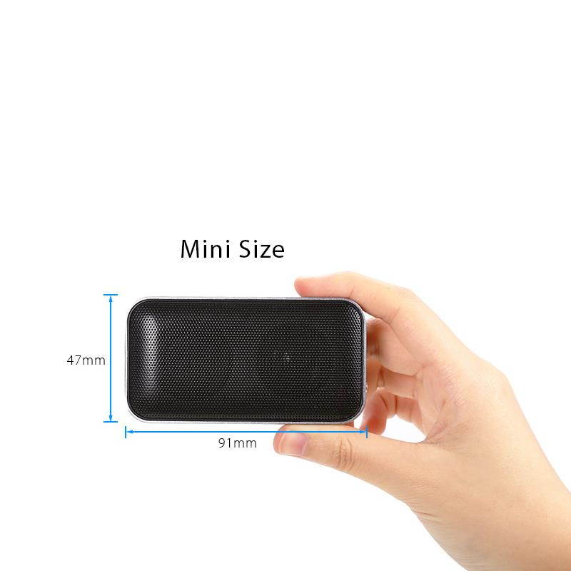 Portable Pocket Wireless Bluetooth Speaker Mini Small Metal Music Sound Box Handsfree Outdoor Bass Subwoofer for phone-Black