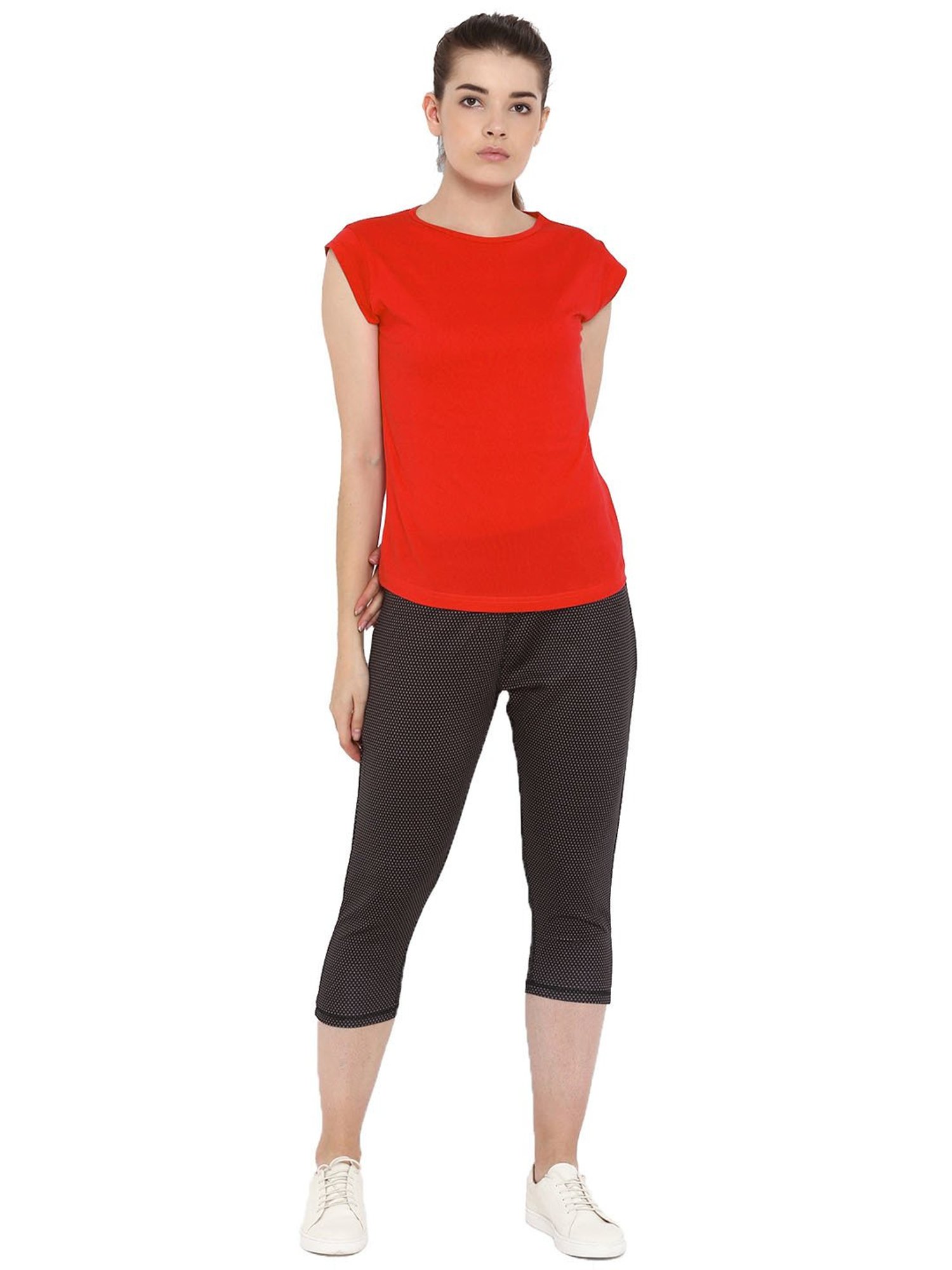 Appulse Red Cotton Slim Fit T-Shirt