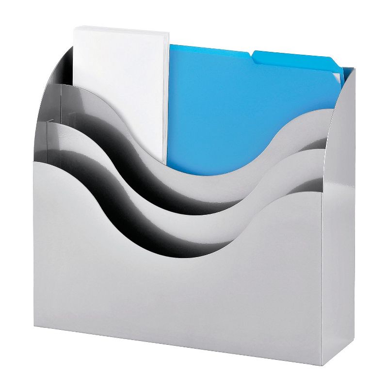 Steelmaster Three-Tier Organizer 11 1/2 x 3 1/2 x 12 7/8 Silver 27130050