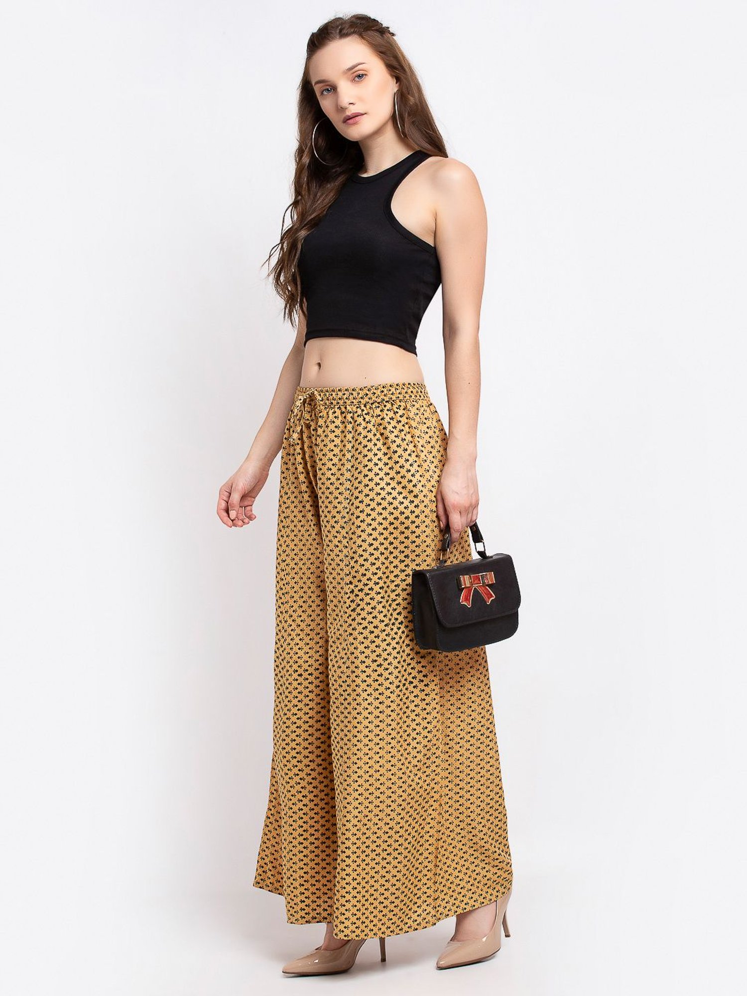 Gracit Beige Printed Palazzos