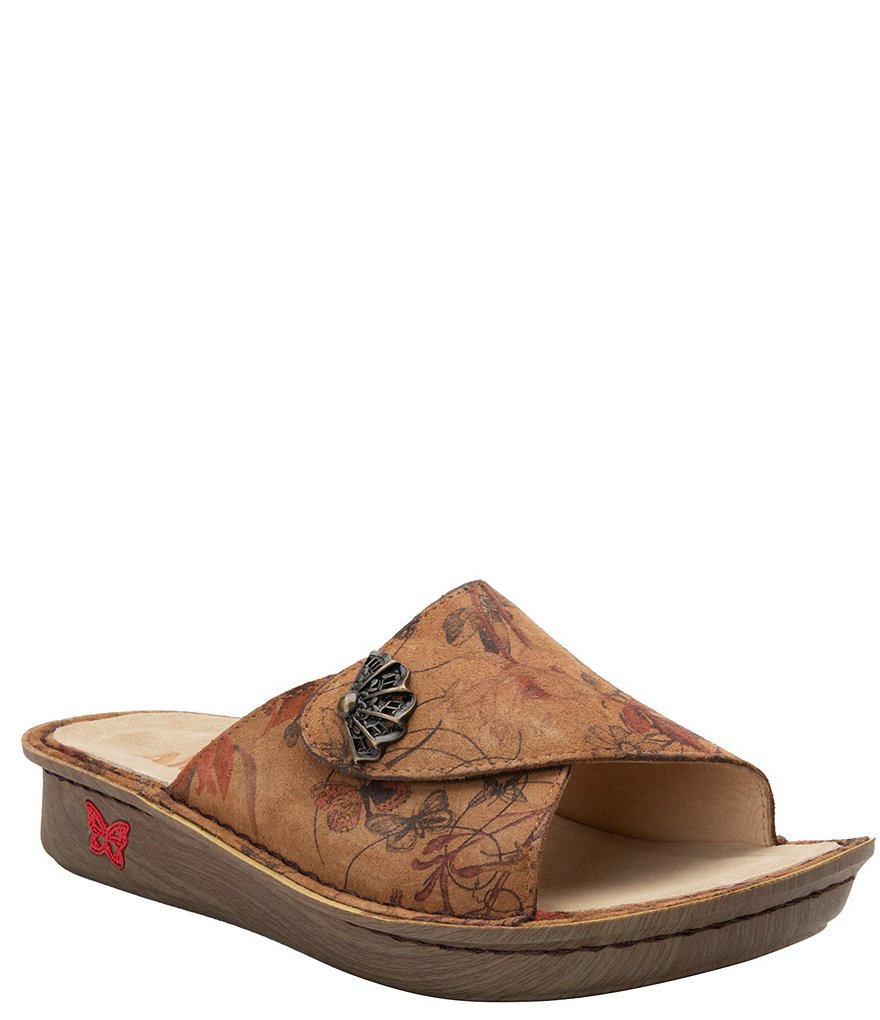 Alegria Vivica Woodland Wonders Printed Leather Wedge Slides