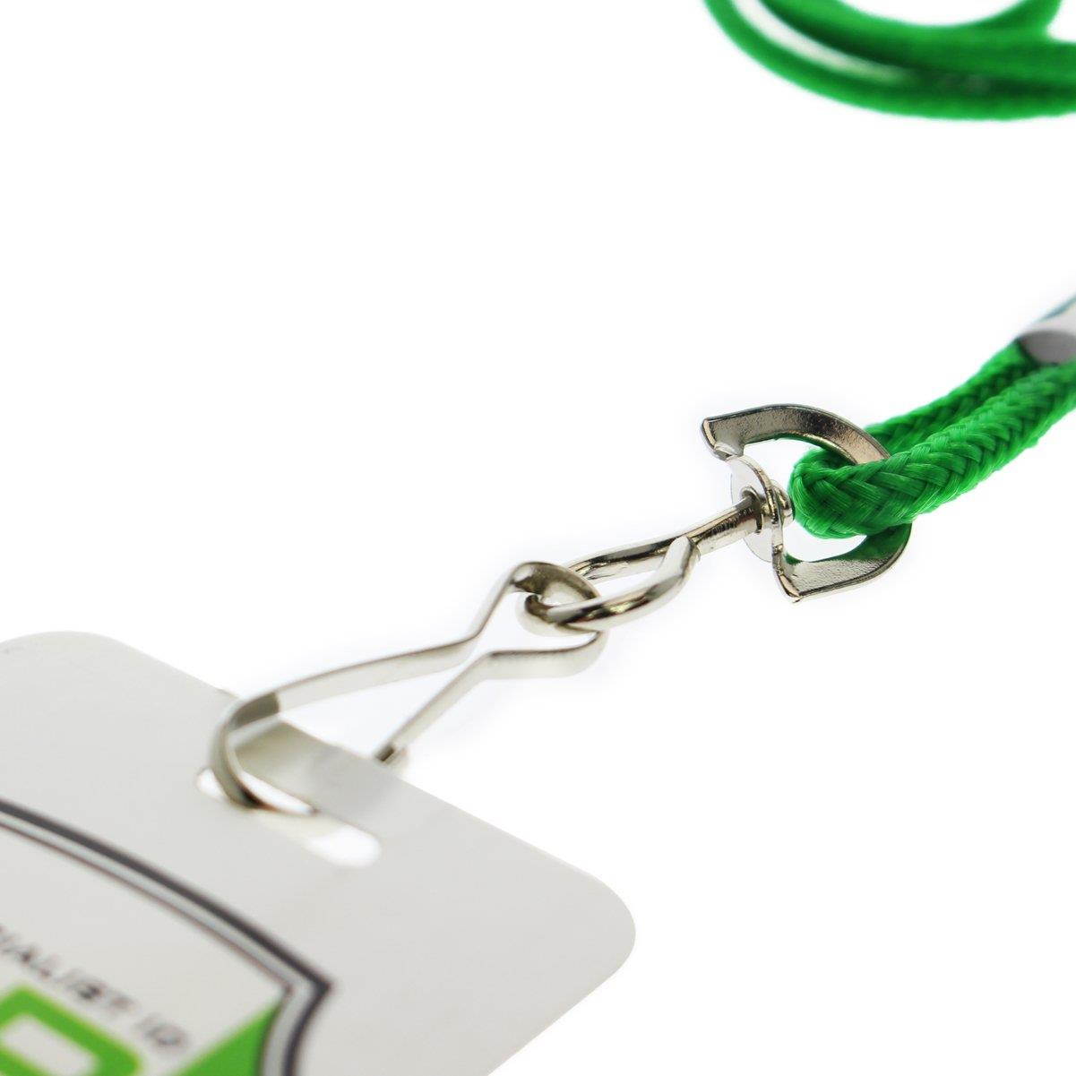 25 Pack - Premium Round ID Badge Neck Lanyards for Card Holders and Name Tags - 36 in Non-Breakaway Heavy Duty Cord & Secure Metal Swivel J Hook Clip by Specialist ID (Green)