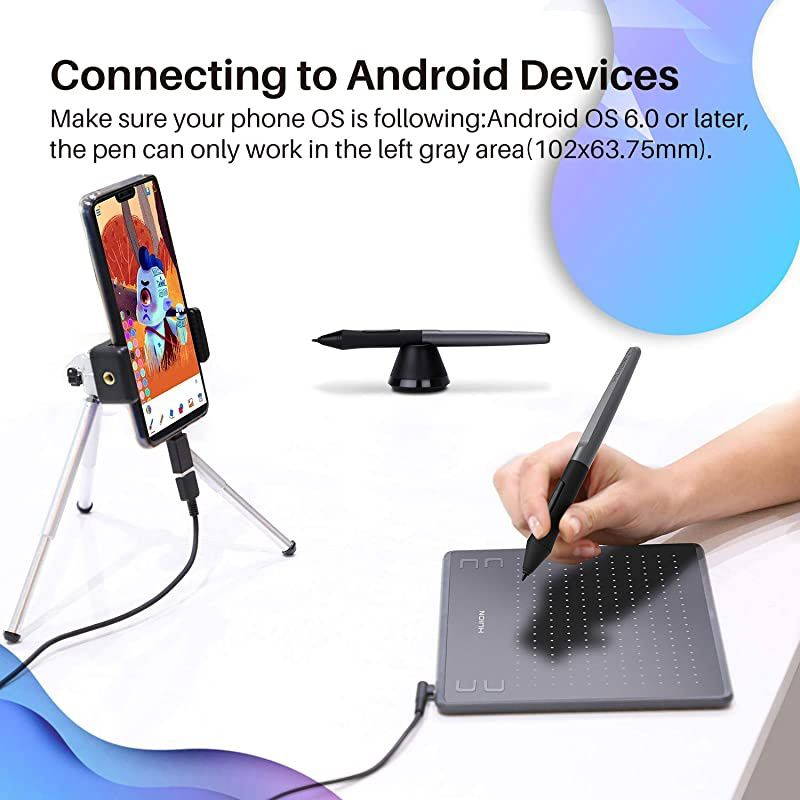 HS64 2019 Graphics Drawing Tablet 63x 4 BatteryFree Stylus Android Devices Supported with 8192 Pen Pressure