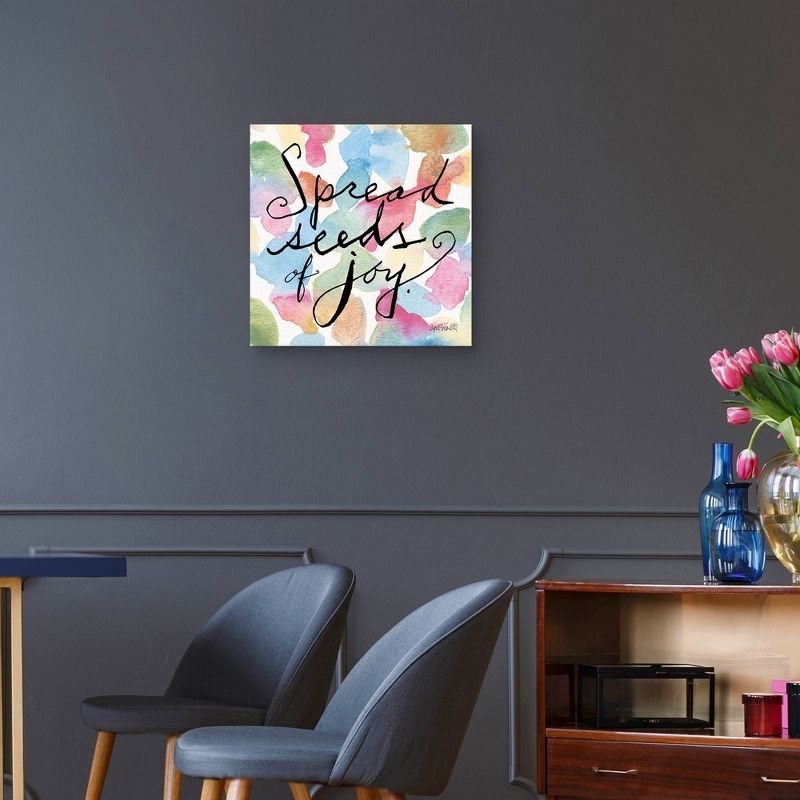 Spread Seeds of Joy By Anne Tavoletti Wrapped Unframed Canvas Art Print - Masterpiece Art Gallery