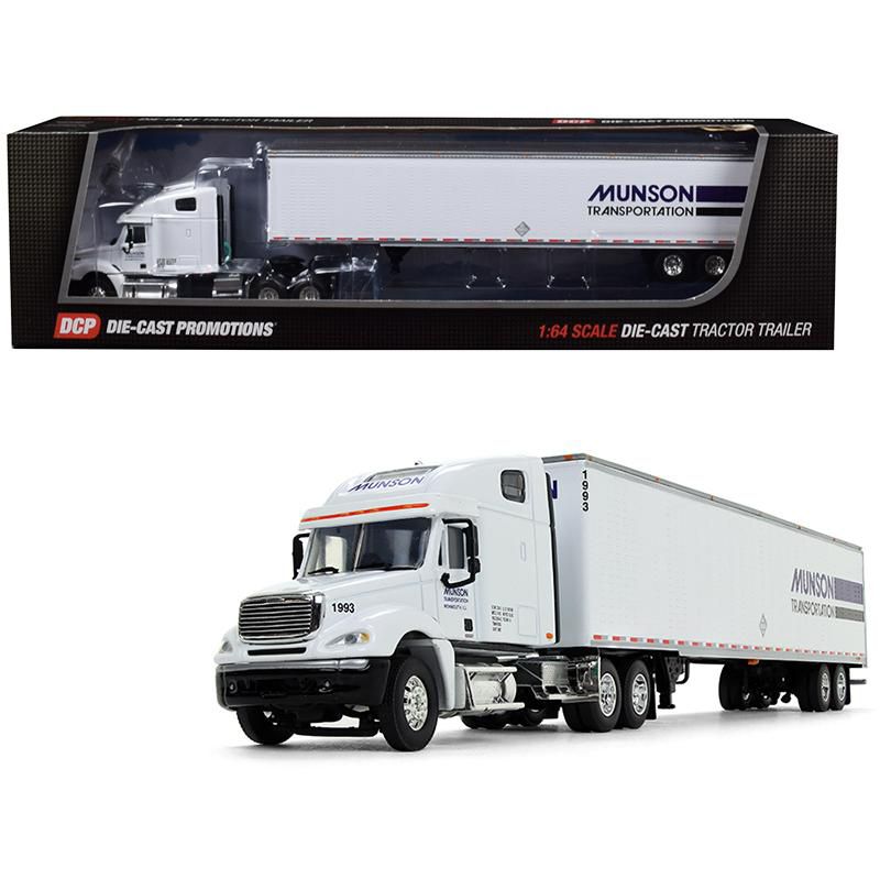 Freightliner Columbia High Roof Sleeper Cab w/53' Utility Trailer "Munson Transportation" White 1/64 Diecast by DCP