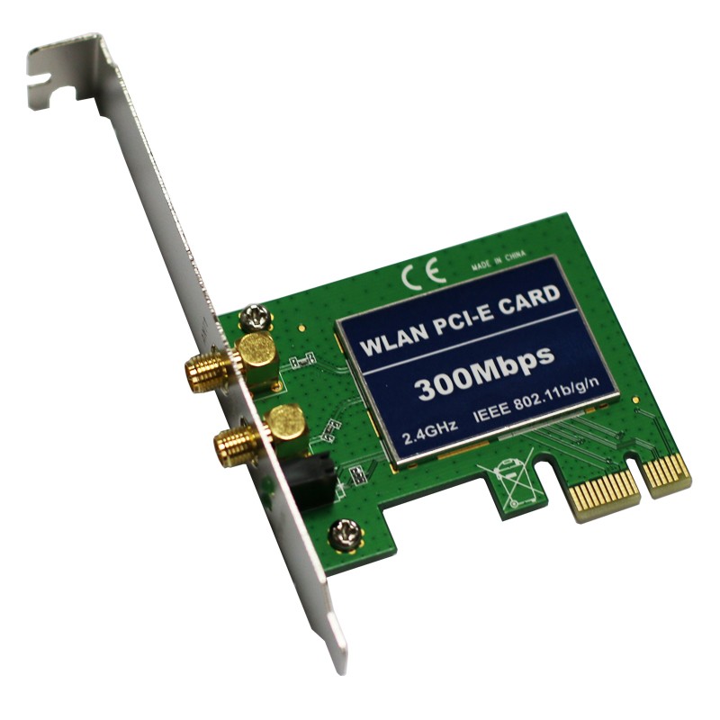New PCI Express PCI-E 11n 802.11b/g/n 300Mbps 300M WiFi Wireless Card Lan Network Antenna Adapter