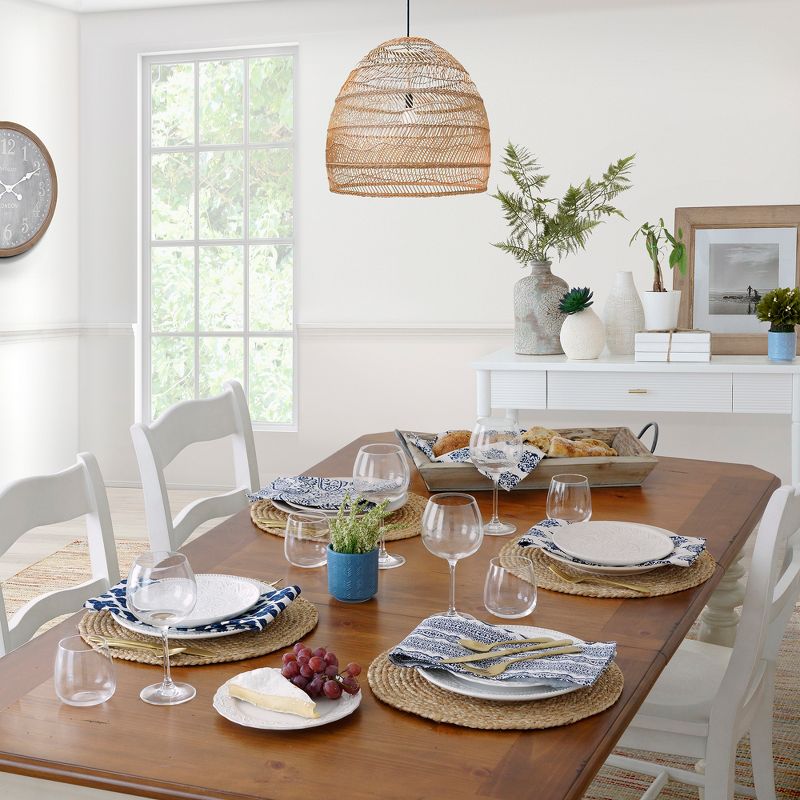 Everyday Casual Braided Jute Round Placemat Set of 4 - 15" x 15" - Jute - Elrene Home Fashions