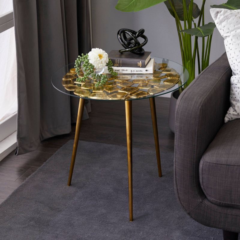 Coastal Aluminum Accent Table Gold - Venus Williams Collection