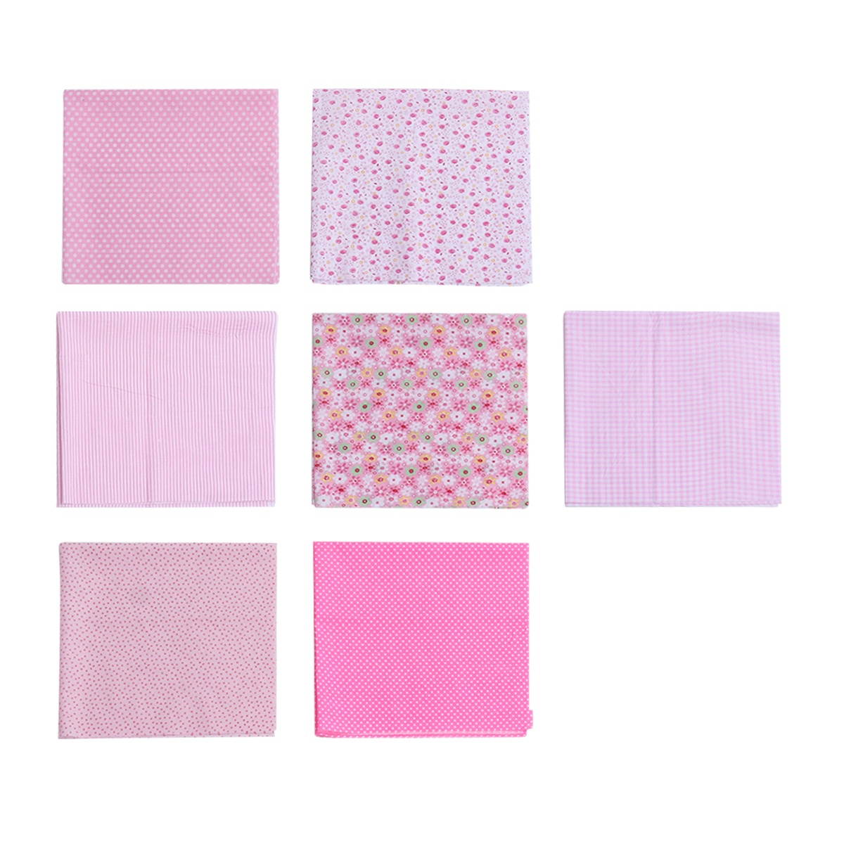 7PCS Small Floral Patchwork Cloth Fresh Printed Tabby Cloth Pure Cotton DIY Cloth Sheet Handmade DIY Cotton Cloth for Home Store (Blue Series)