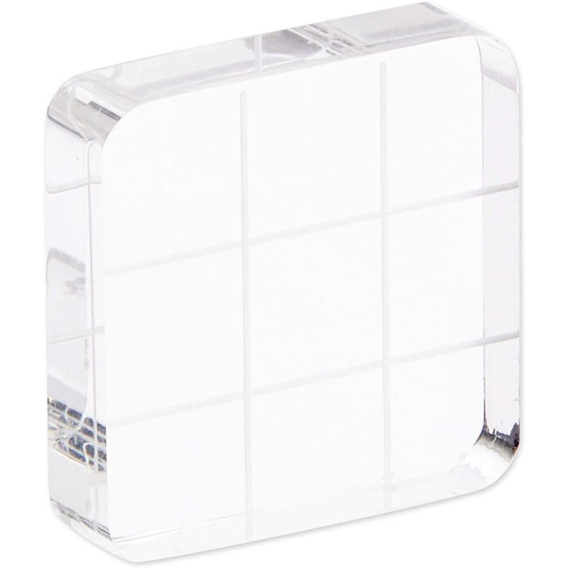 Bright Creations 6 Packs Acrylic Stamp Block Set with Gridlines for Arts and Crafts, 6 Sizes (Clear)