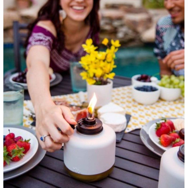 6.75" Glass Gold/Dipped Gray Patio Table Torch - TIKI