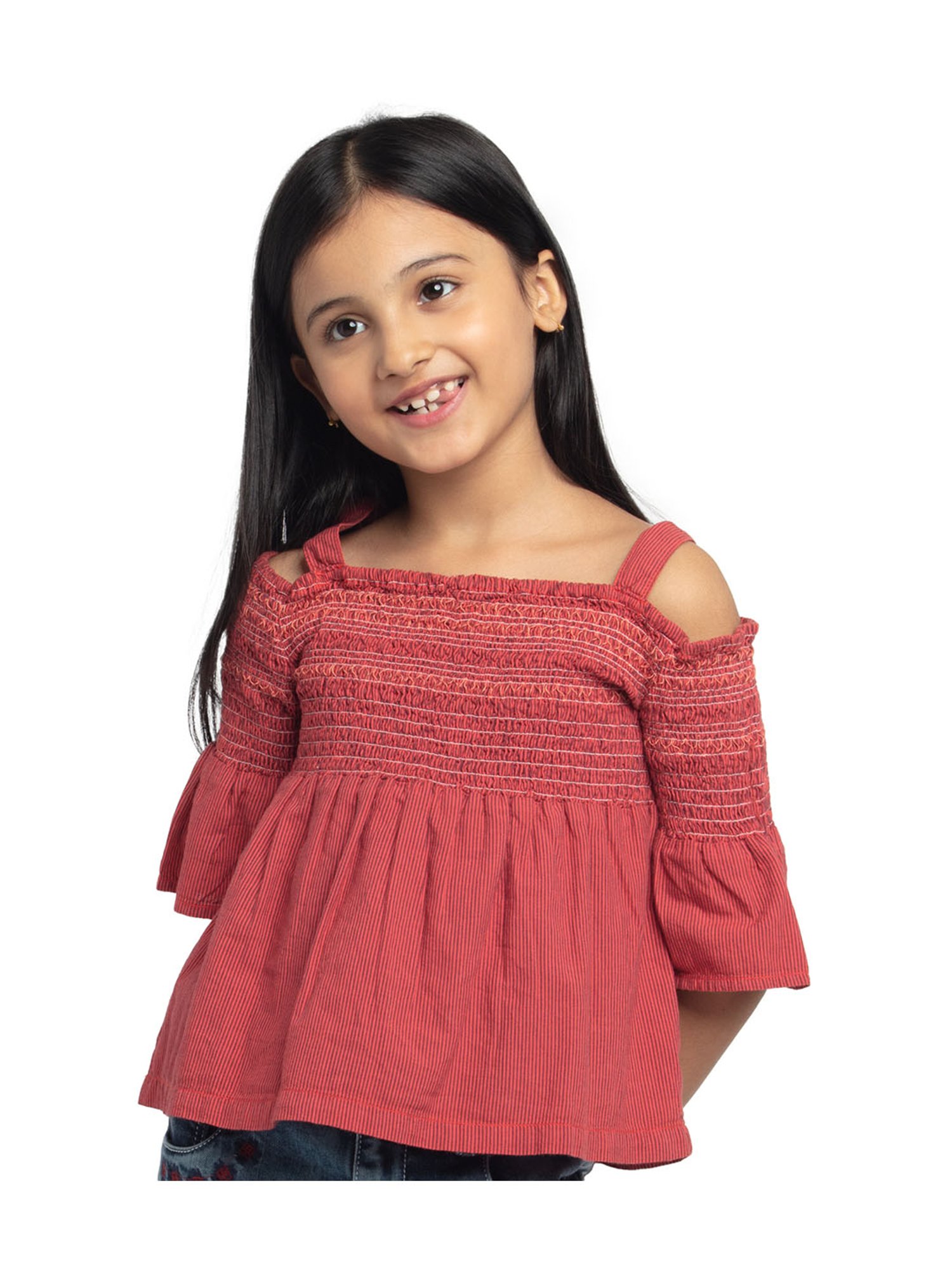 Under Fourteen Only Kids Red Striped Top