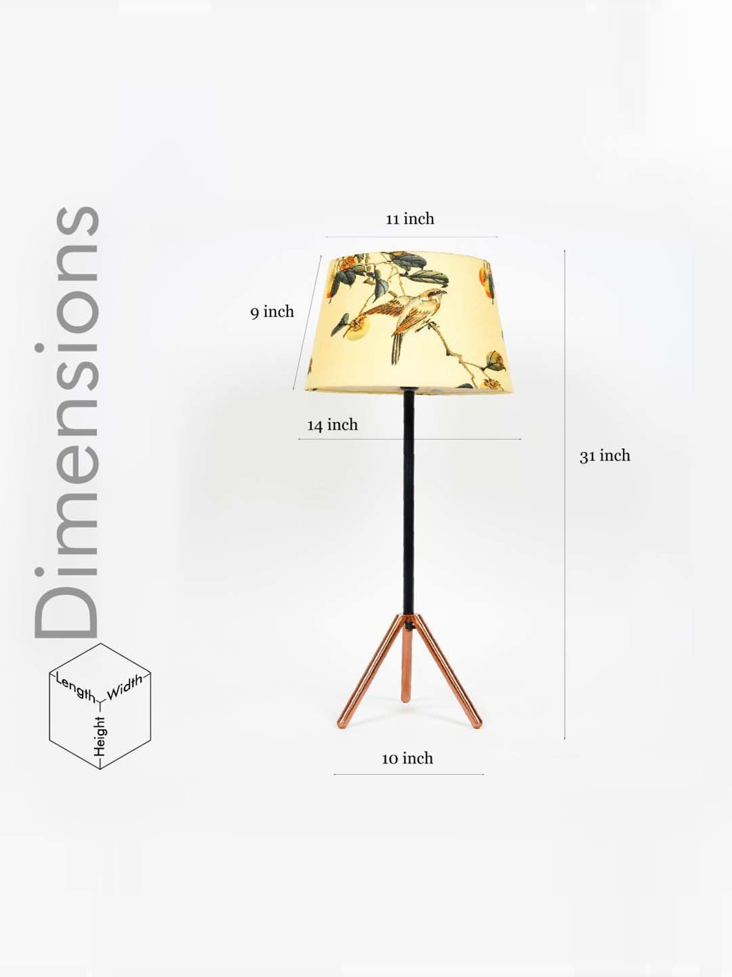 Kapoor Lamp Shades Black & Copper Metal Mizuko Table Lamp With Linen Shade