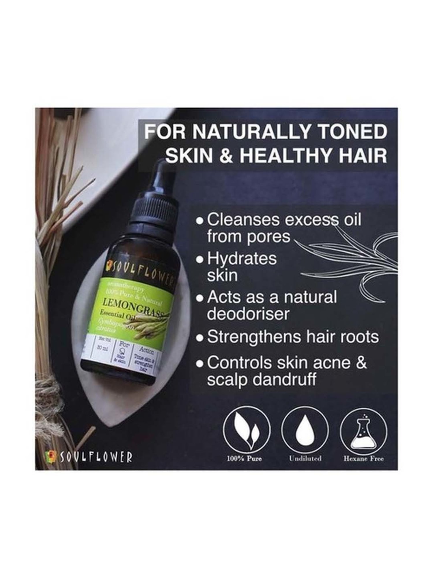 Soulflower Lemongrass Essential - Oil 30 ml