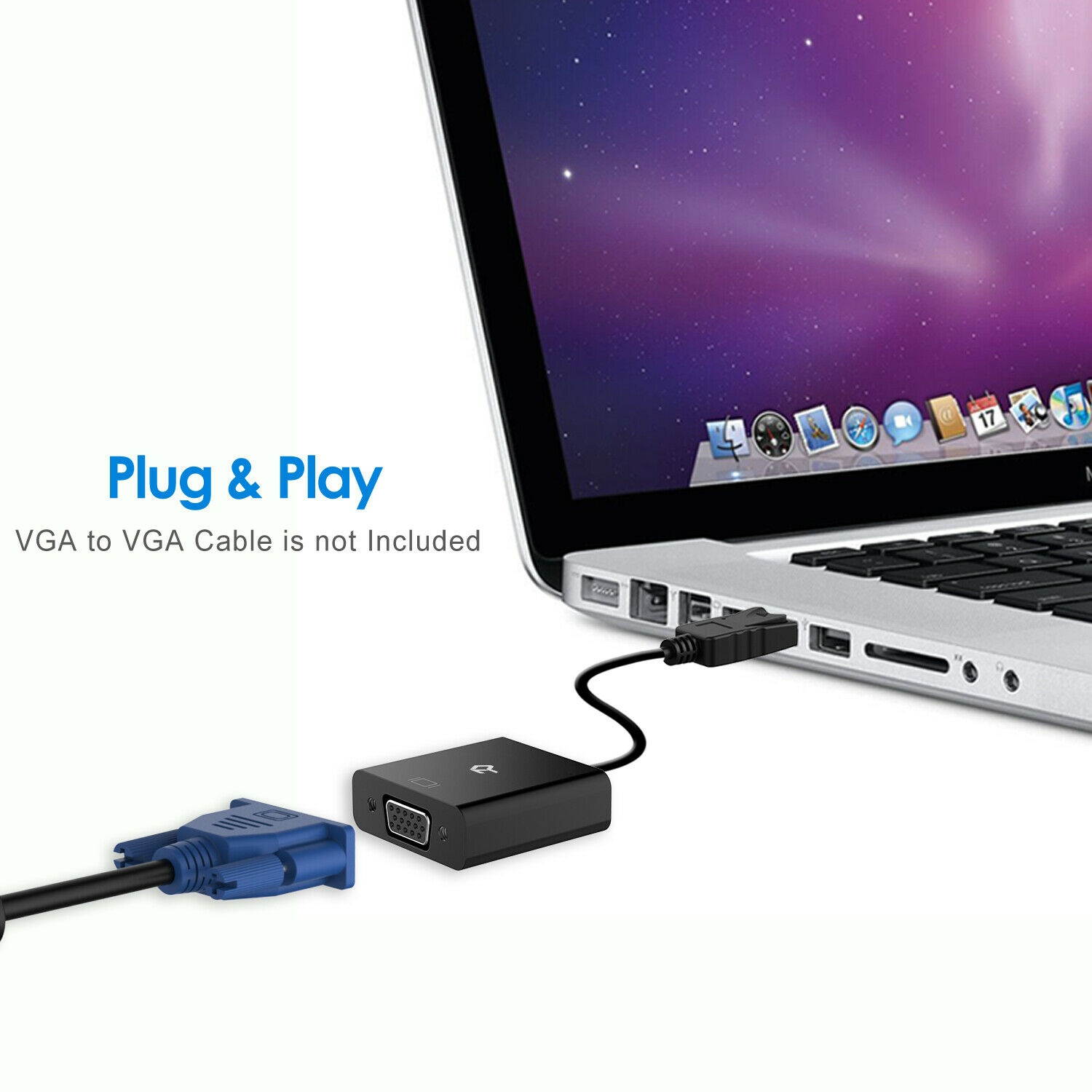 Rankie DisplayPort (DP) to VGA Adapter Gold Plated Converter Black