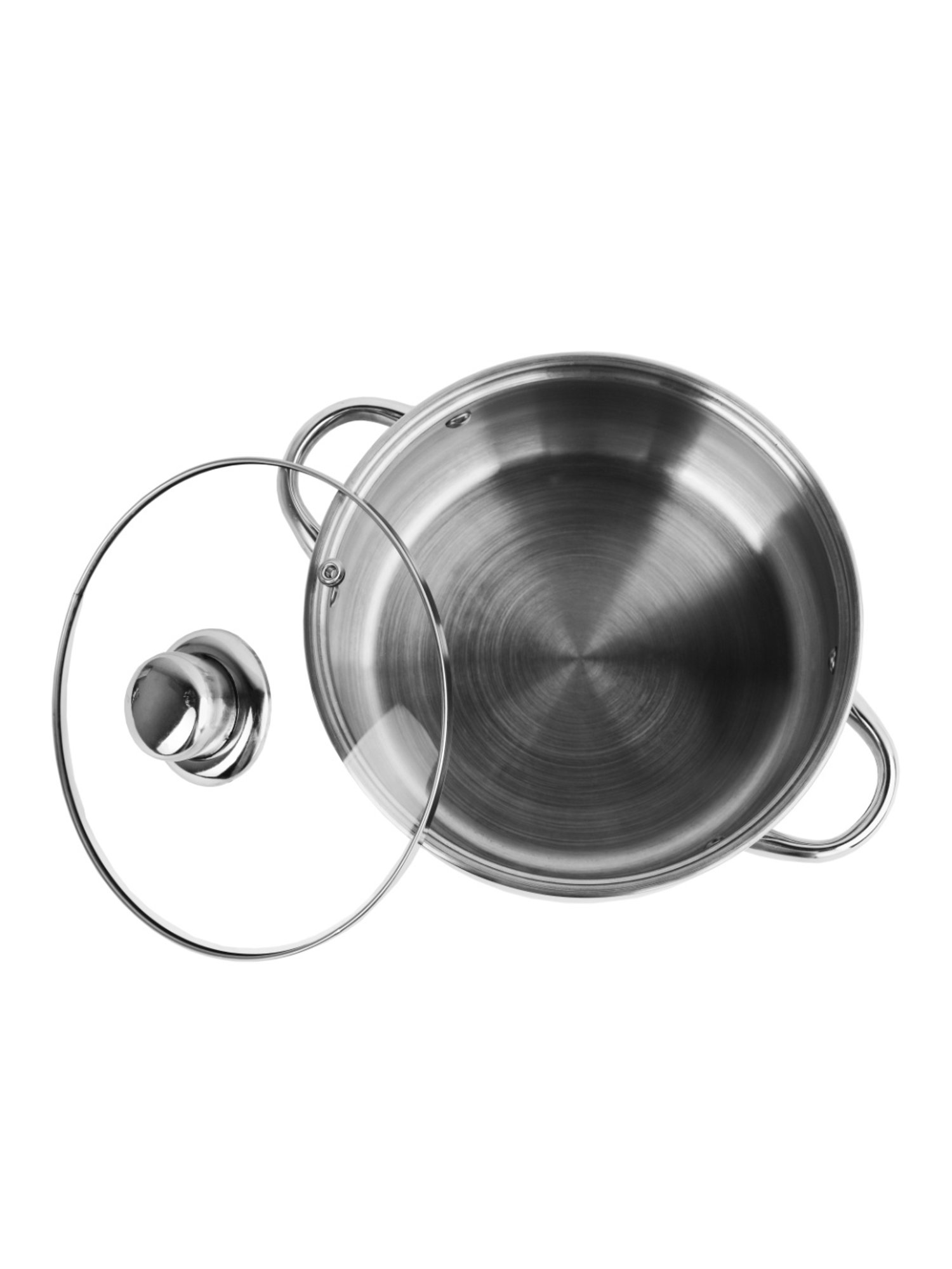 Sumeet Stainless Steel Induction Bottom Cook & Serve Casserole No.11(2Ltr) with Glass Lid-19.5cm Dia