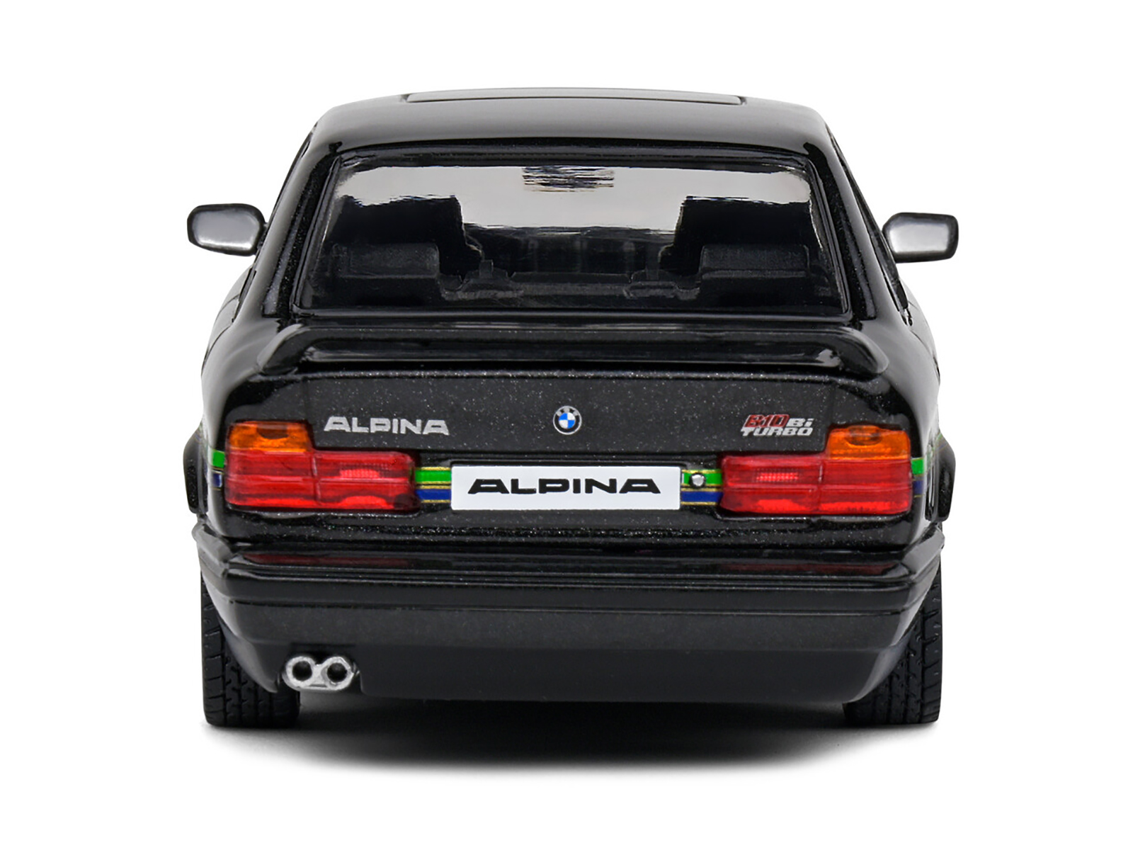 1994 BMW E34 Alpina B10 BiTurbo Black Metallic with Green Graphics 1/43 Diecast Model Car by Solido
