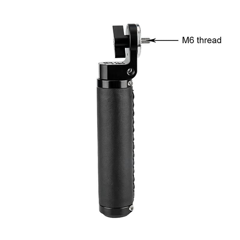 Leather Rosette Handle M6 Thread Mount, Applicable for 15mm Camera Shoulder Rig Rod Support System