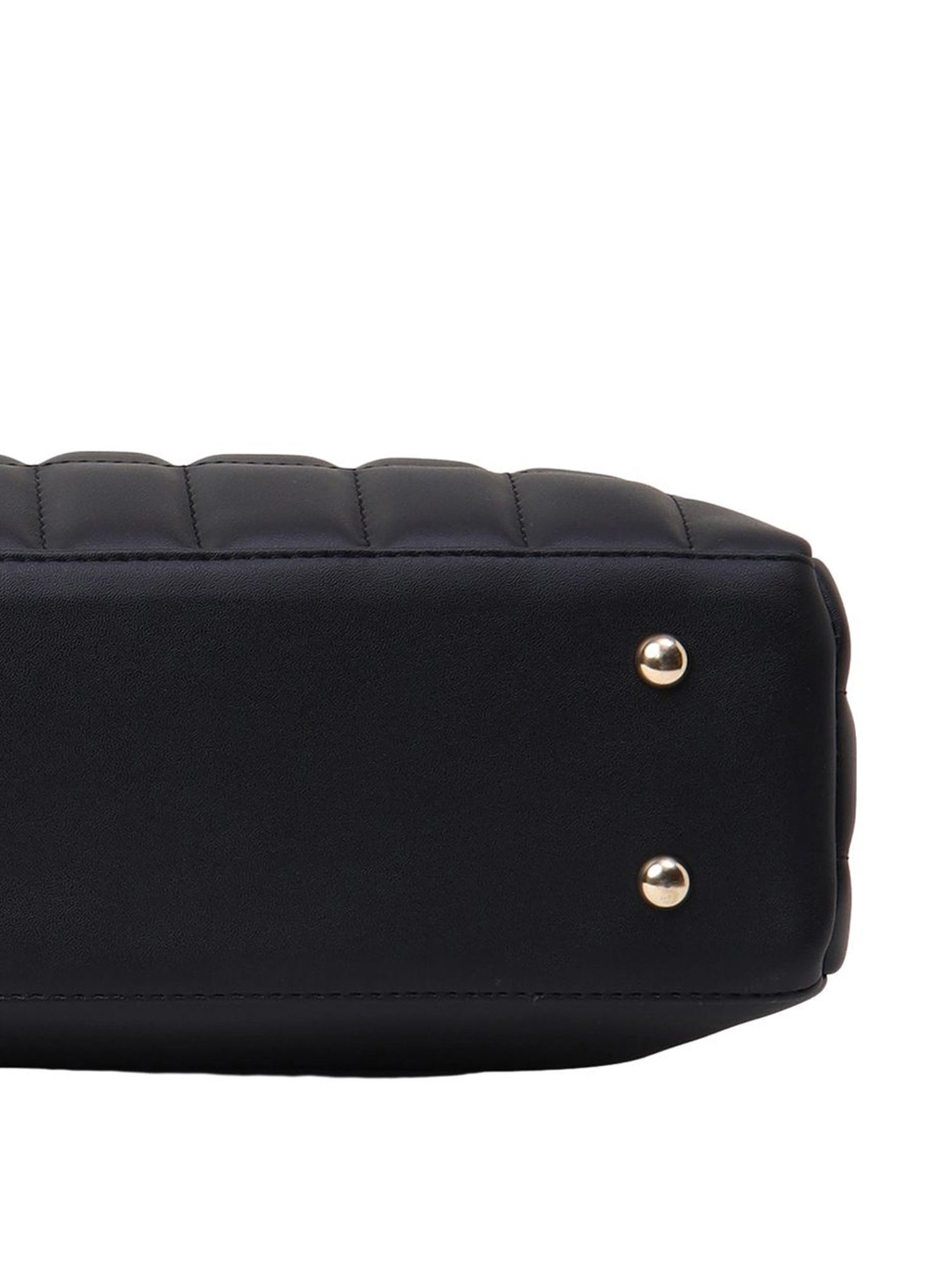 Carlton London Black Textured Medium Tote Handbag