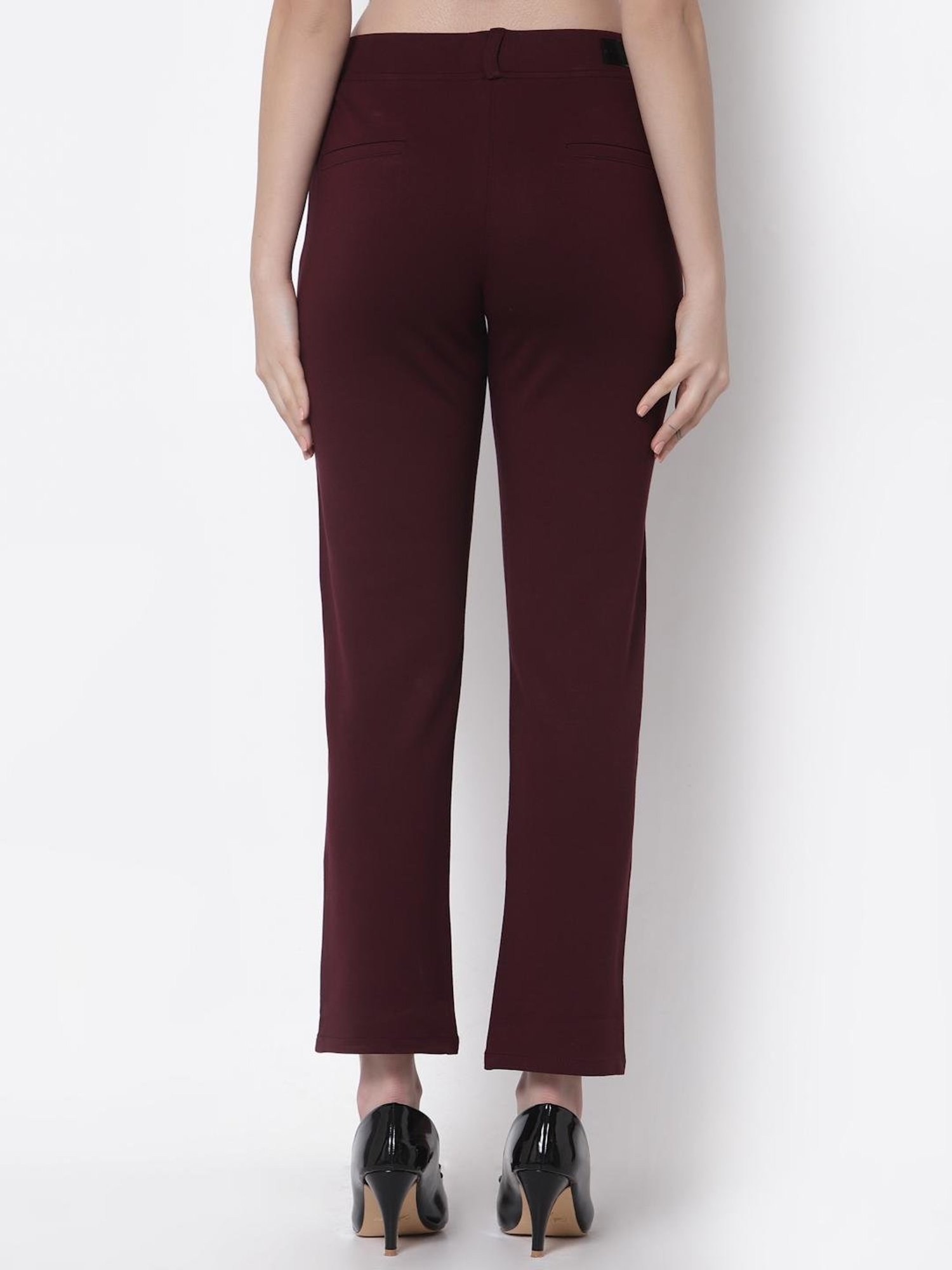 Westwood Maroon Straight Fit Jeggings