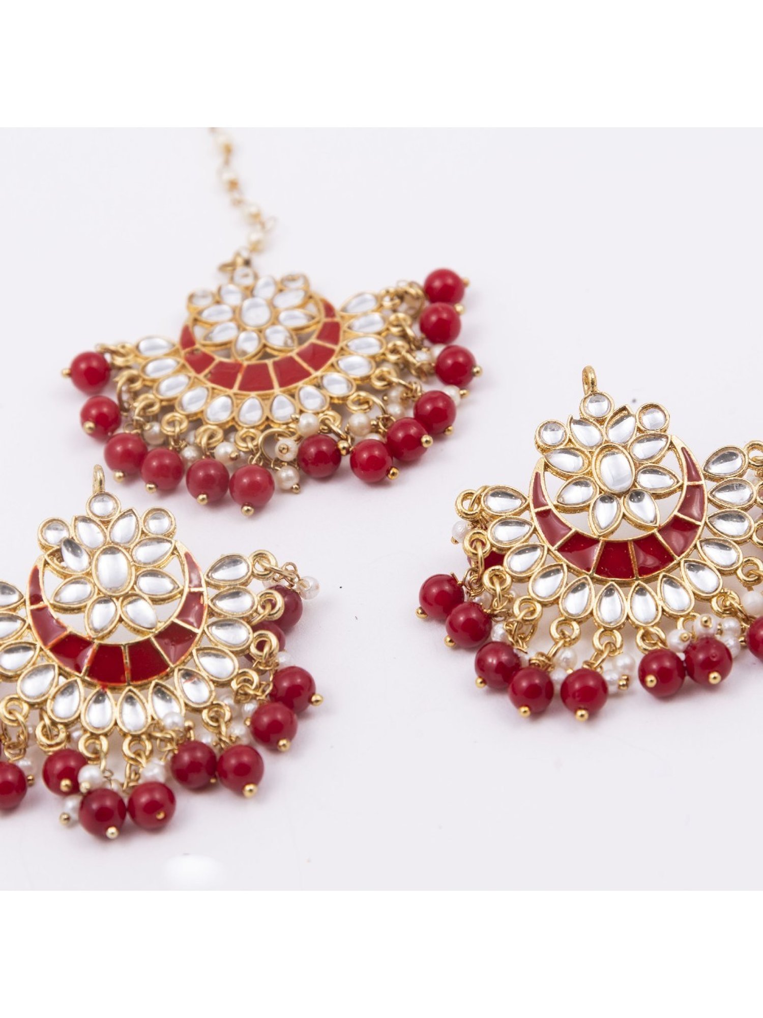 Jewelz Stylish Earring & Maang Tikka for womens & Girls
