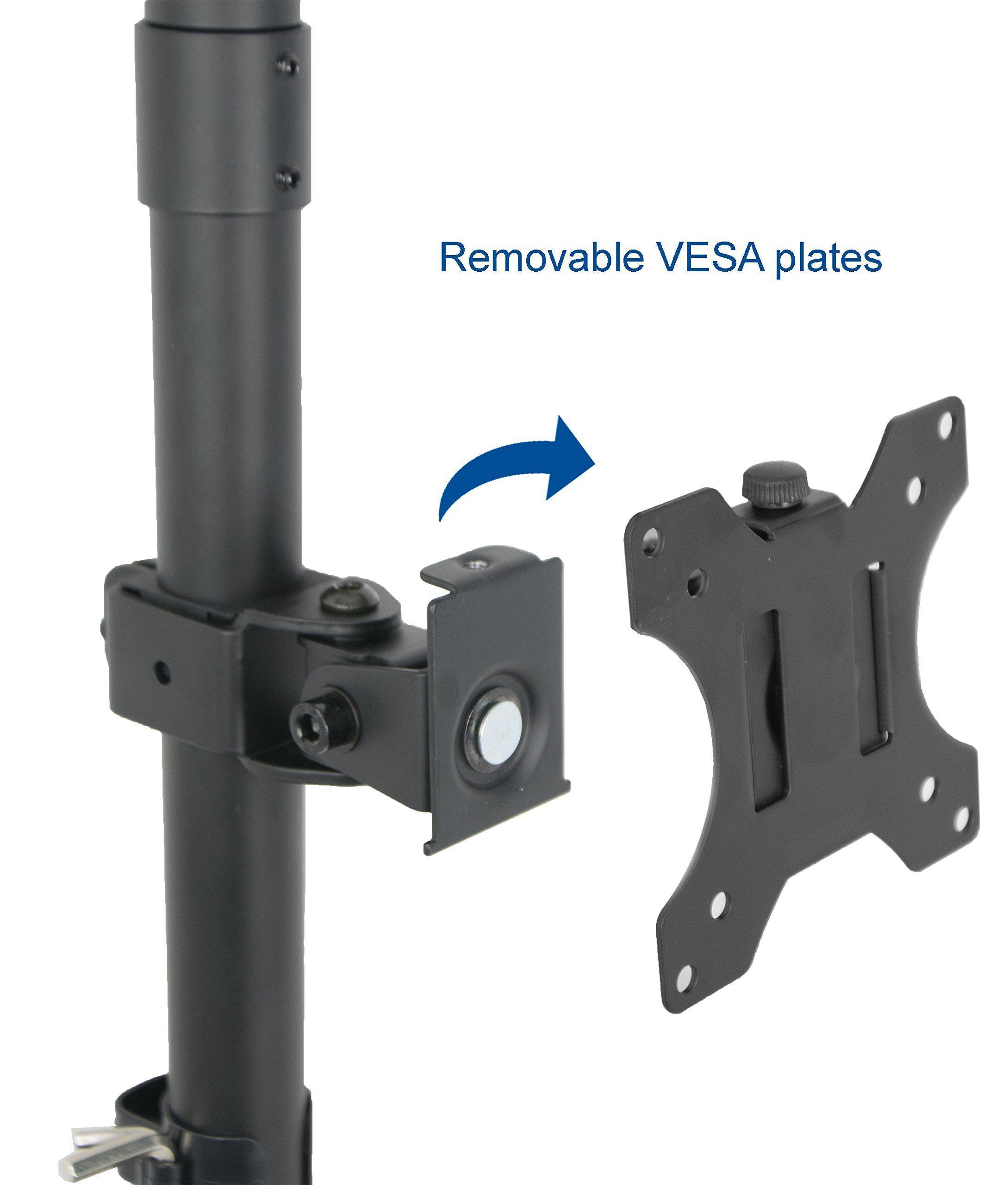 VIVO Dual LCD Monitor Desk Mount Stand Heavy Duty Stacked, Holds Vertical 2 Screens up to 32" (STAND-V002T)