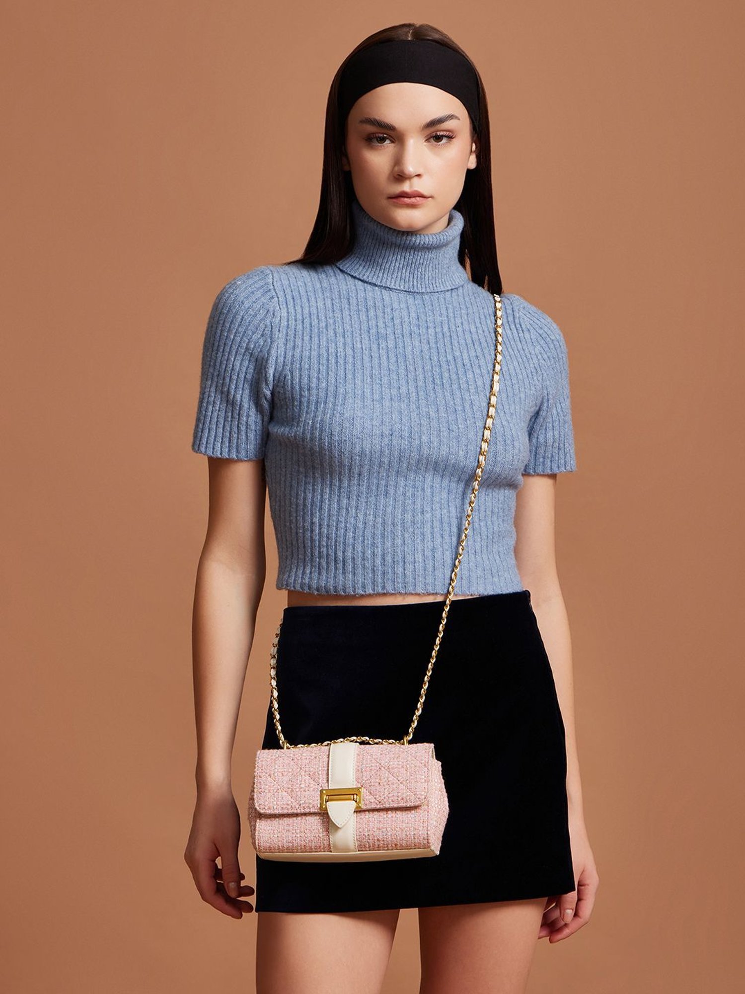 Miraggio Estelle Pink Small Textured Cross Body Bag