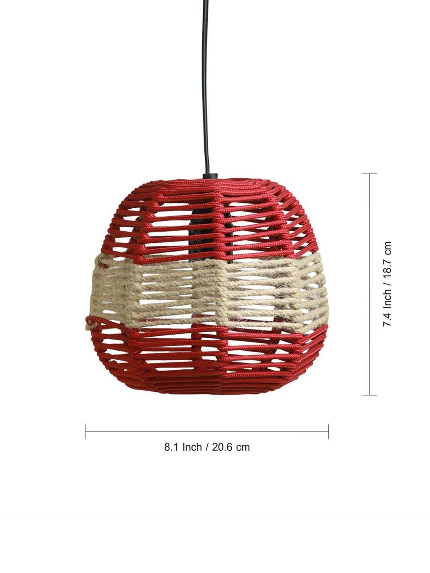 ExclusiveLane Marvels Beige Jute Handwoven Hanging Pendant Lamp