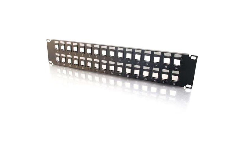 C2G 32-Port Blank Keystone/Multimedia Patch Panel - 32