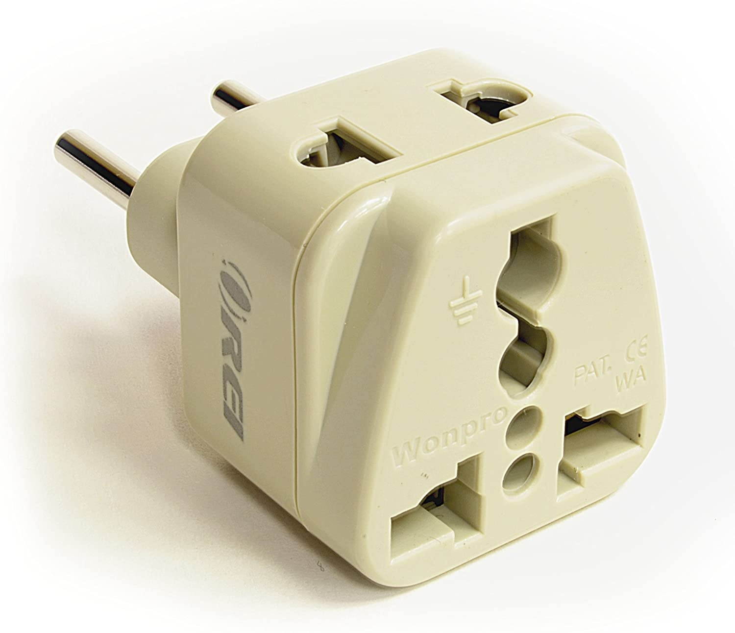 OREI Type C - Grounded 2 in 1 Plug Adapter - Europe, Russia, UAE
