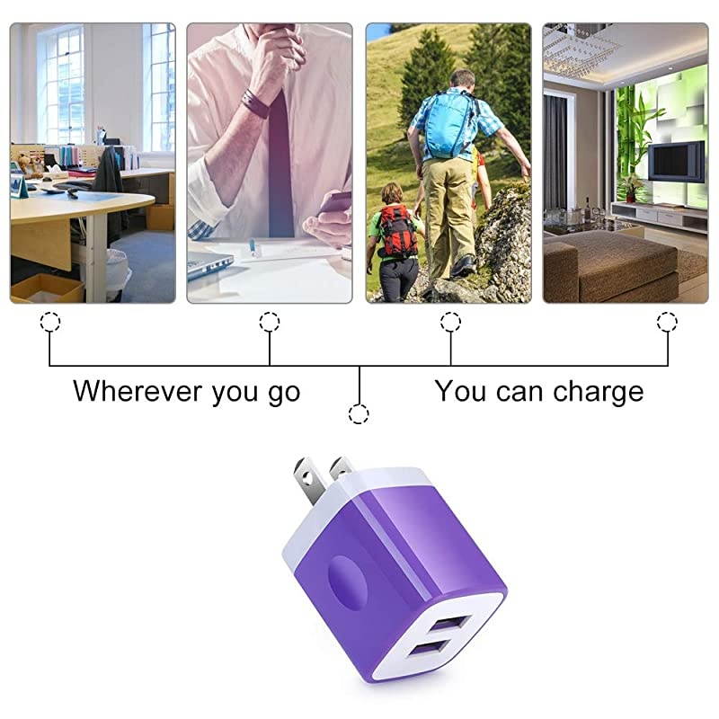 Android Wall Charger Micro USB Cable  21A Dual USB Wall Charger with 2Pack 6ft Android Charger Cable Fast Charge Cord for Samsung Galaxy S7 Edge S6 J7 Note 5 LG Aristo 2 Stylo 3 Plus HTC