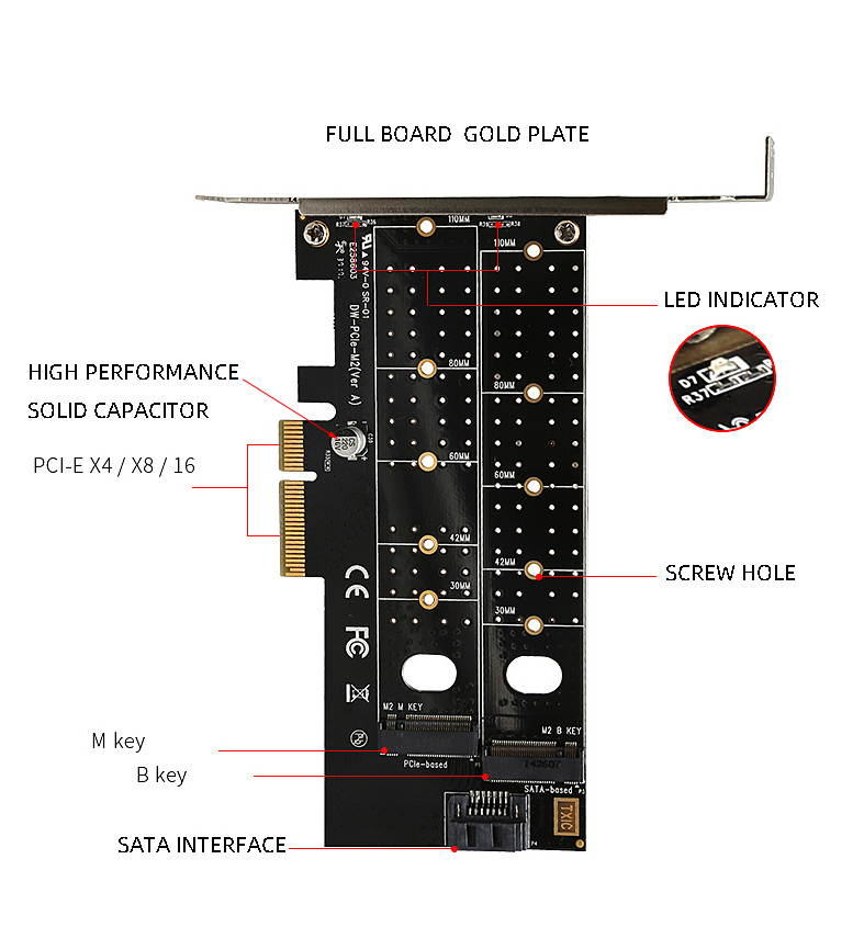 iStarUSA DD-666-2U-M 2U PCIe x16 to PCIe x16 Riser Card Middle Position