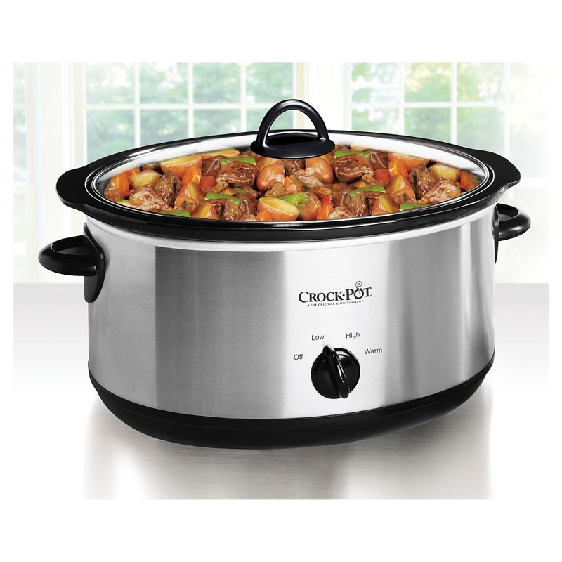 Crock-Pot SCCPVMC63SJ Multi Function Large 6 Quart Capacity 3-in-1 Home Food Cooker Convenient Kitchen Appliance, Stainless Steel