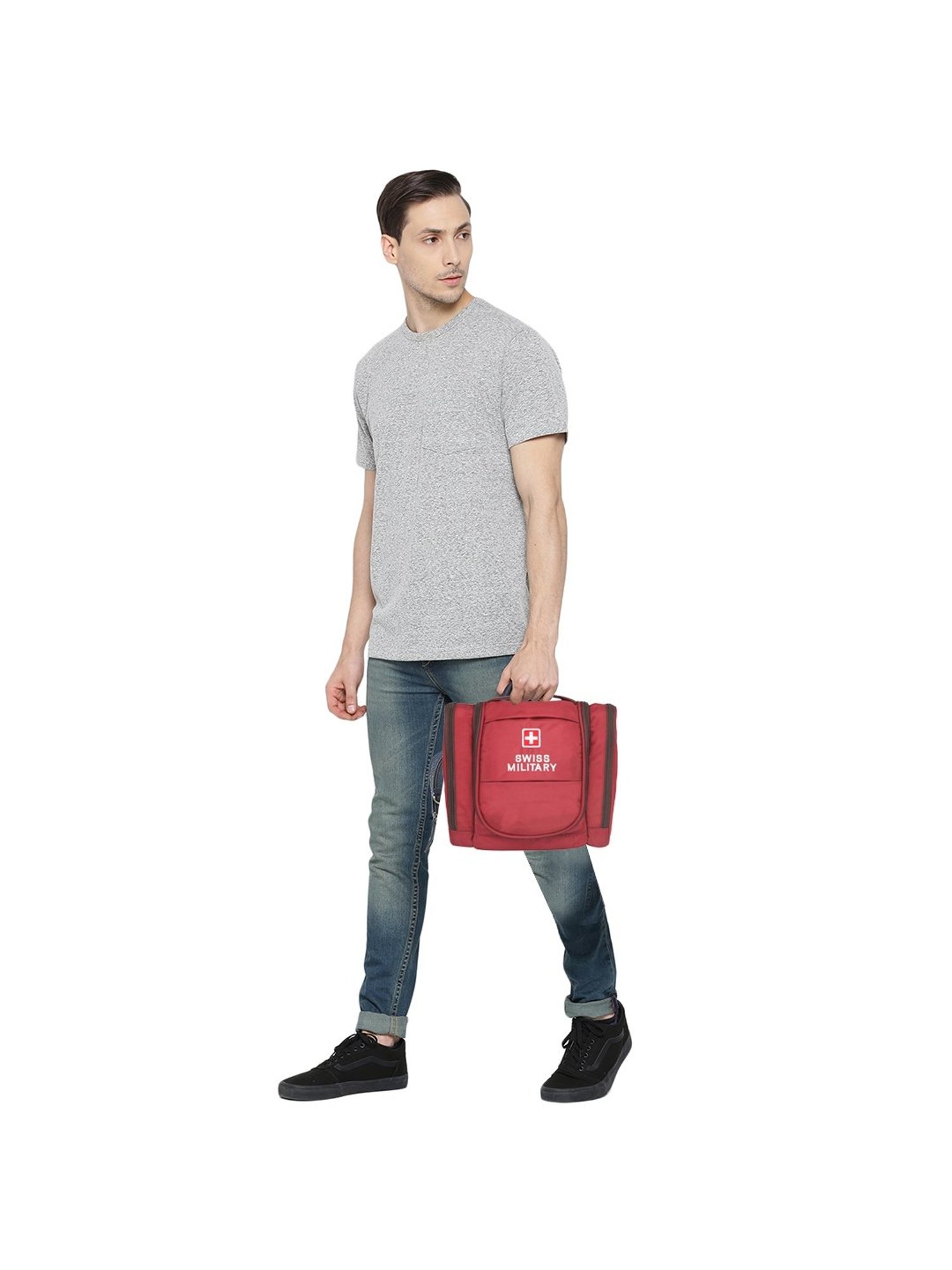 Swiss Military Red Casual Polyester Shaving Kit