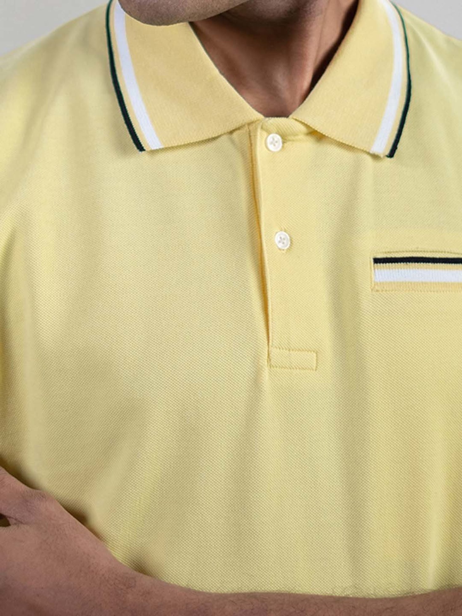 SUBTRACT Lemon Regular Fit Cotton Polo T-Shirt