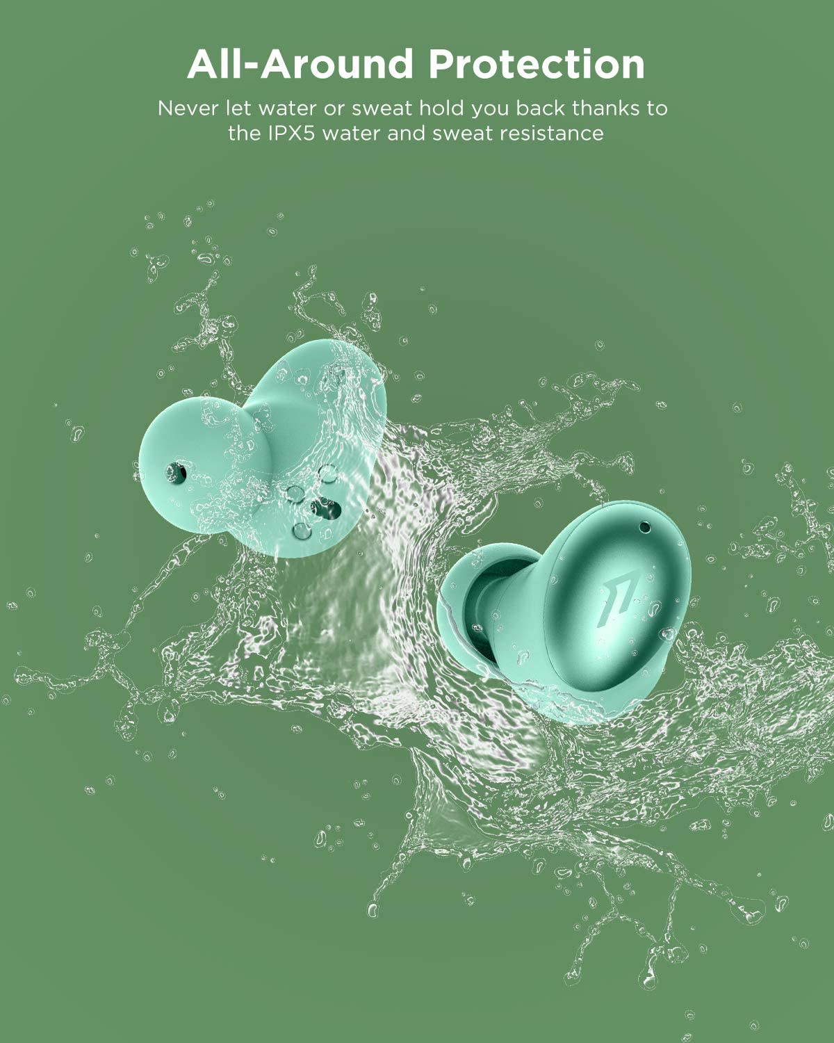 1MORE ColourBuds True Wireless Earbuds, Premium Bluetooth Earphones with Super Light-Weight Design, IPX5 Water Resistant, 22H Playtime, and Dual ENC Mic, for Workout, Sports, Home Office, Black