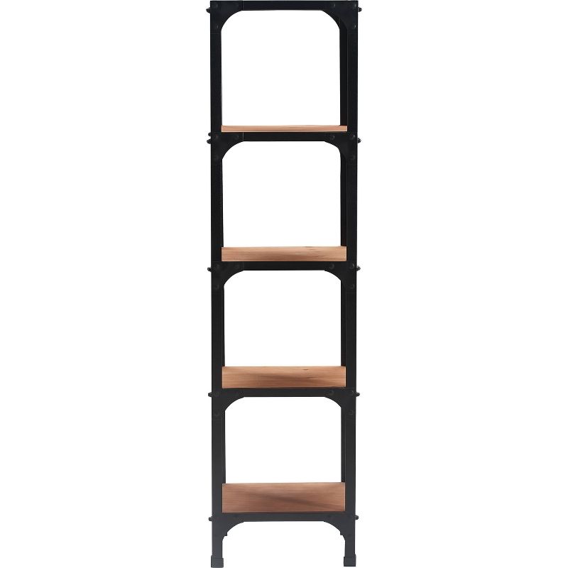 64" Overland Bookshelf Wood and Black Metal - Serta