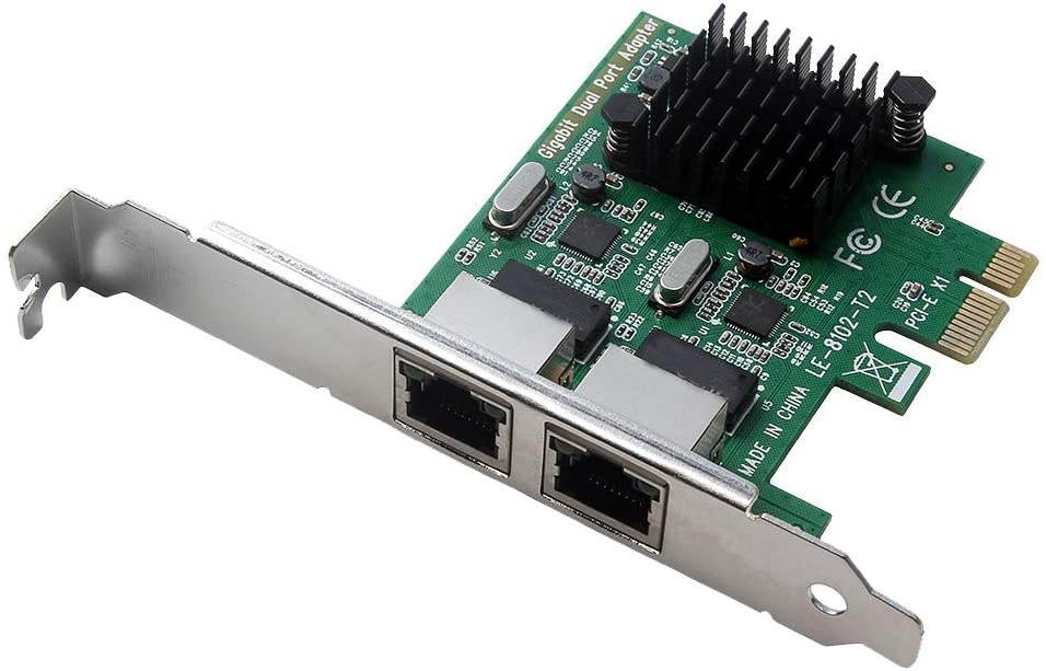 MagiDeal Dual RJ45 Port 1Gbps PCI-E X1 LAN Gigabit Ethernet Network Card