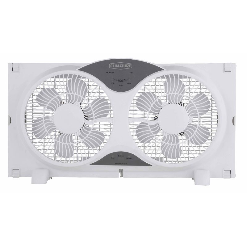 Climature 9" Twin Window Portable Fan With Remote Control White