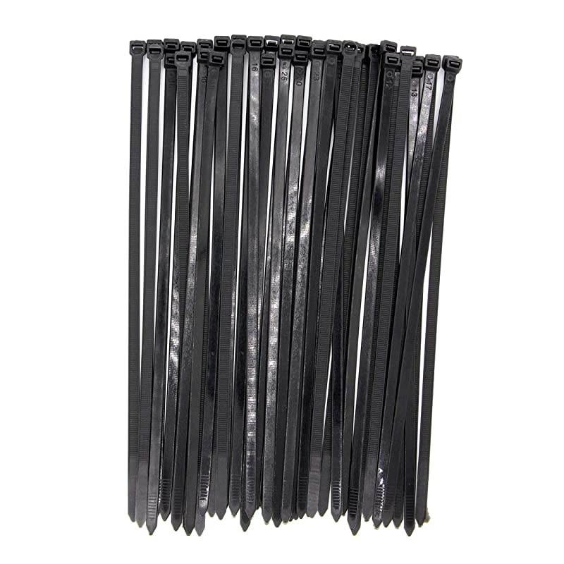 Large 120LBS Tensile Strength Zip Ties 12 Inch Heavy Duty Black Industrial Durable Cable Ties Office Organizer Gardening Ties Tools 50 Pack Black