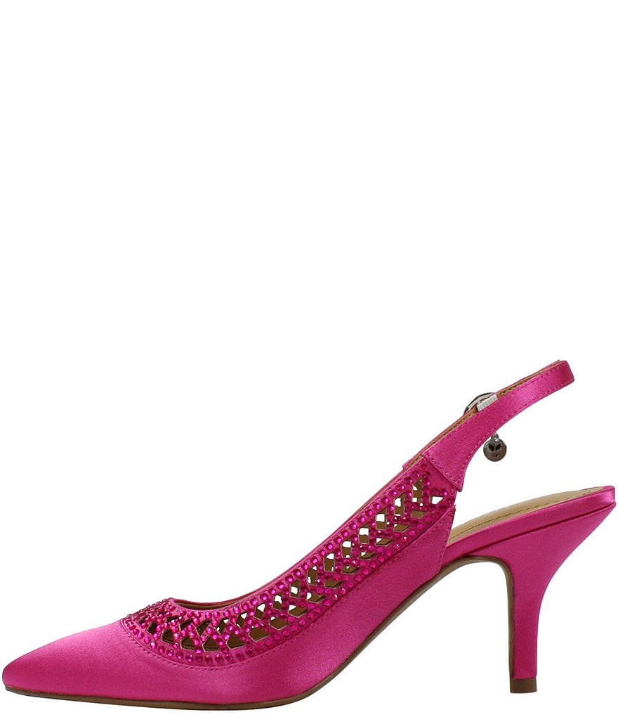 J. Renee Naiara Satin Embellished Slingback Pumps