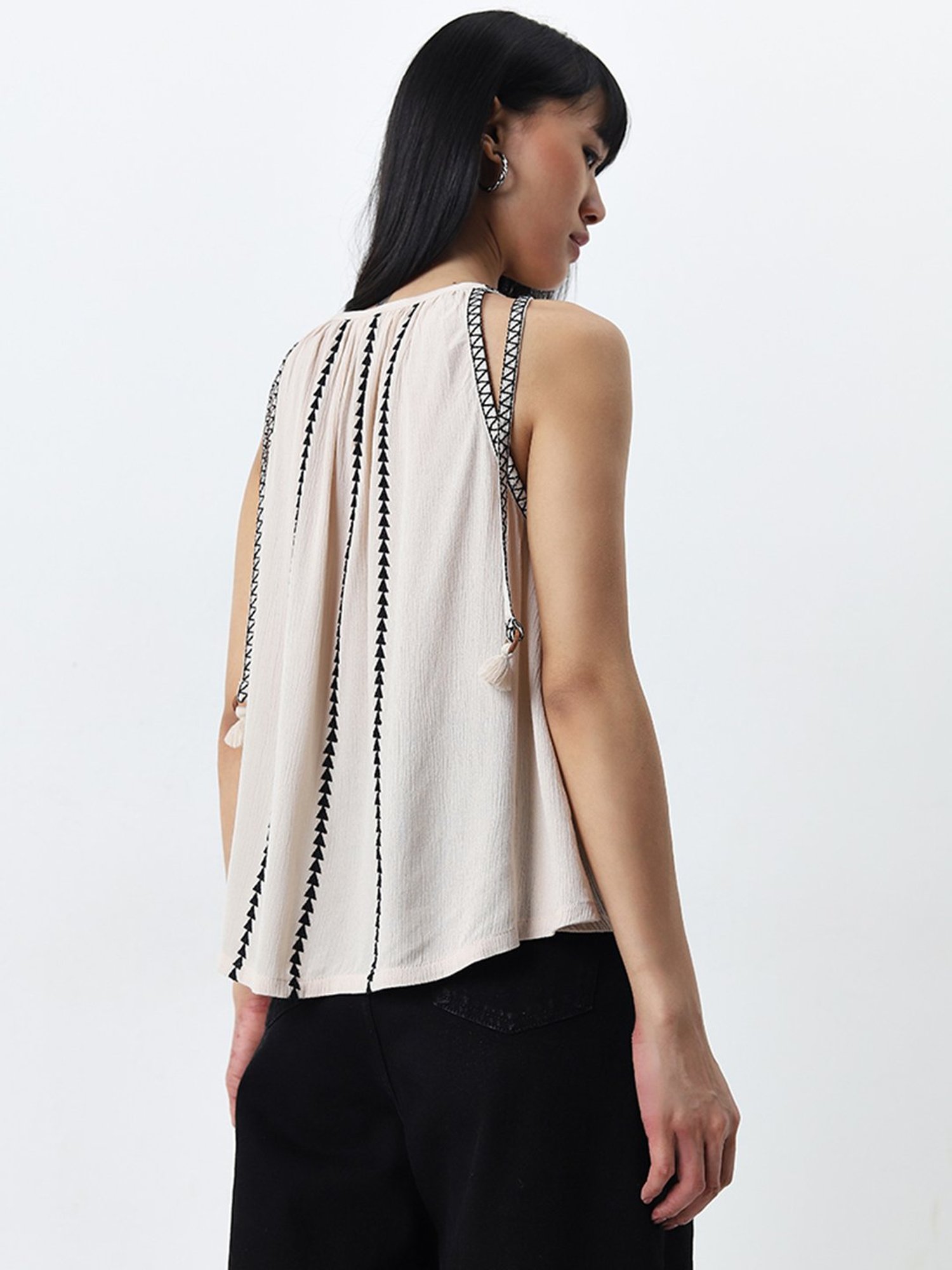 Bombay Paisley by Westside Off-White Embroidered Top