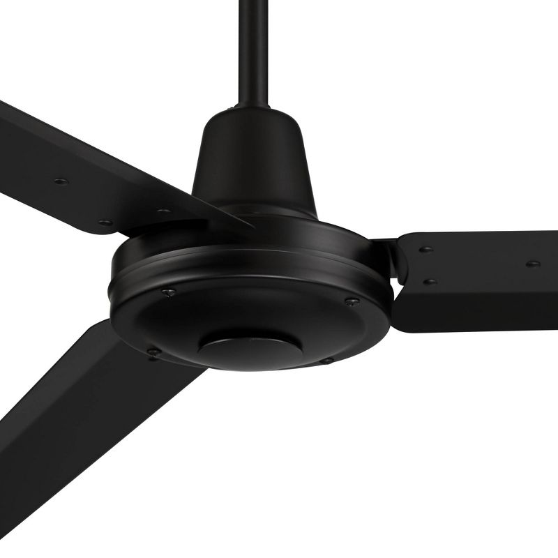 60" Casa Vieja Modern Industrial 3 Blade Outdoor Ceiling Fan with Remote Matte Black Metal Damp Rated Patio Exterior House Porch