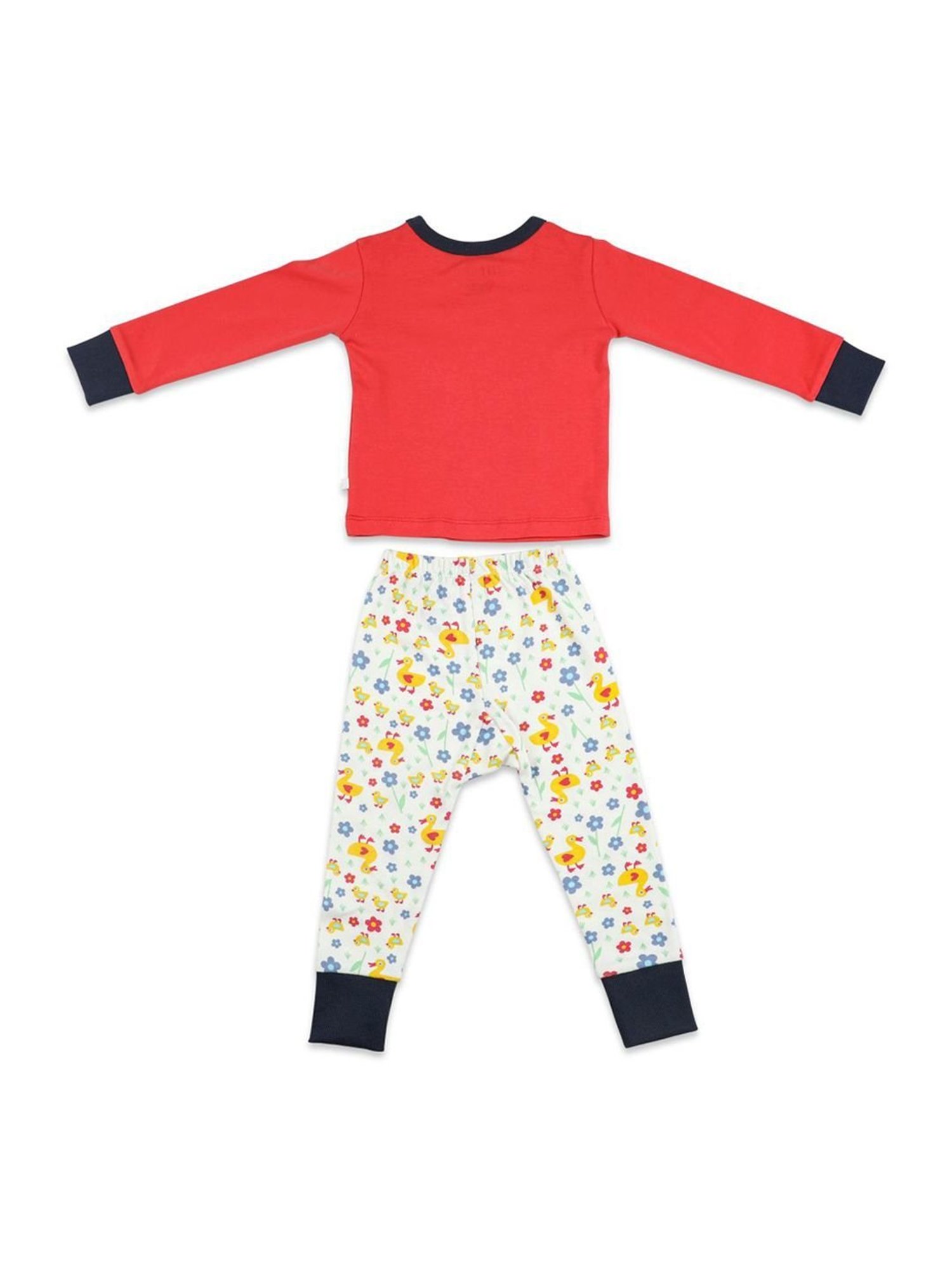 Greendigo Boys Red & White Applique Full Sleeves T-Shirt Set