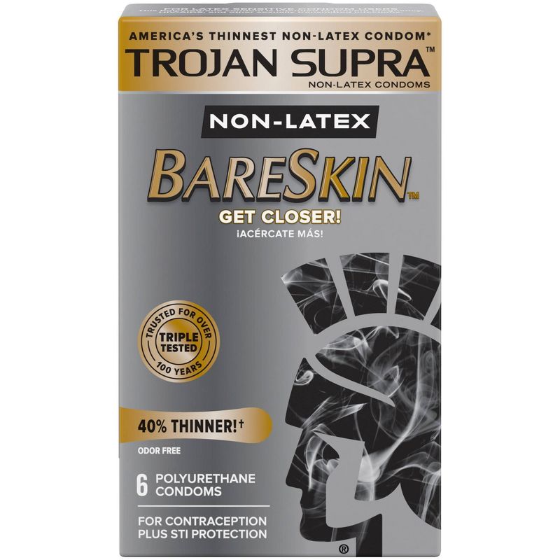Trojan Supra Non-Latex BareSkin Lube Condoms - 6ct