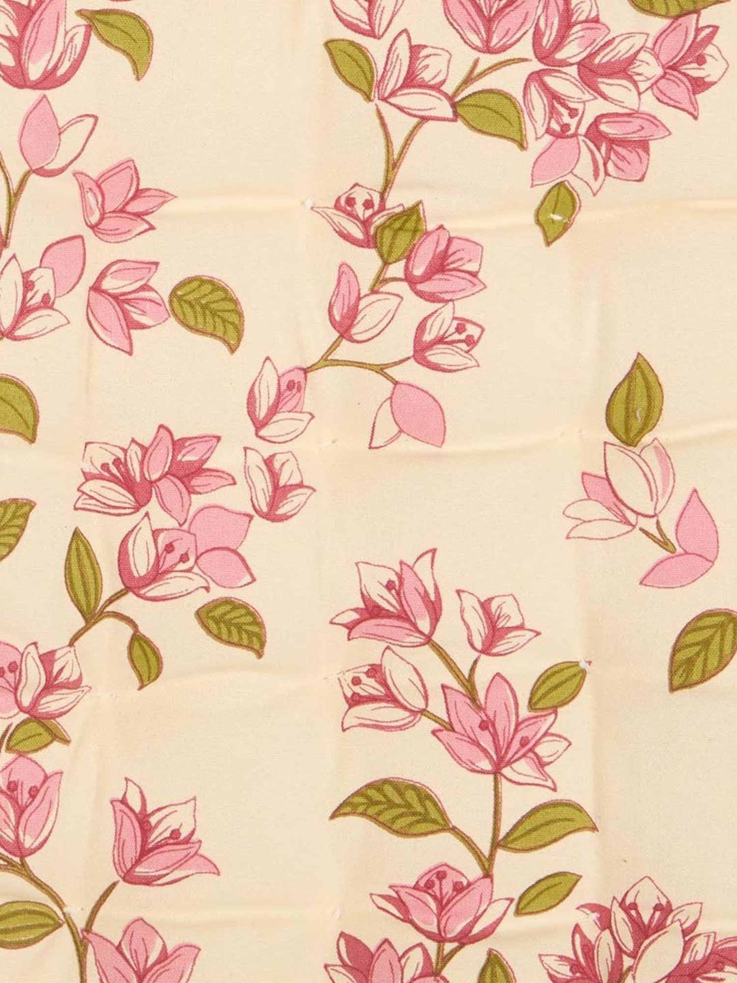 Fabindia Home Pink Cotton Bougainvillea Printed Chair Pad