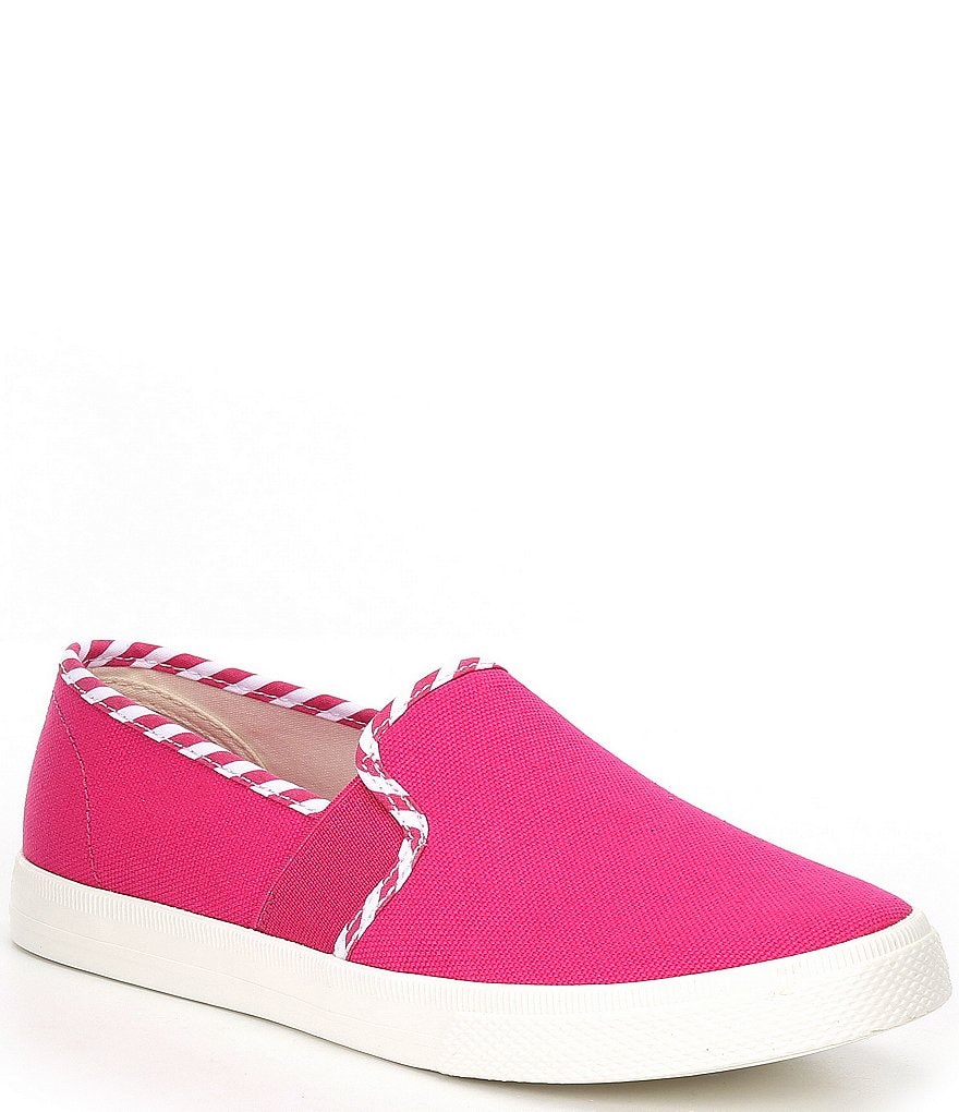 Lauren Ralph Lauren Jinny Striped Canvas Slip-On Sneakers
