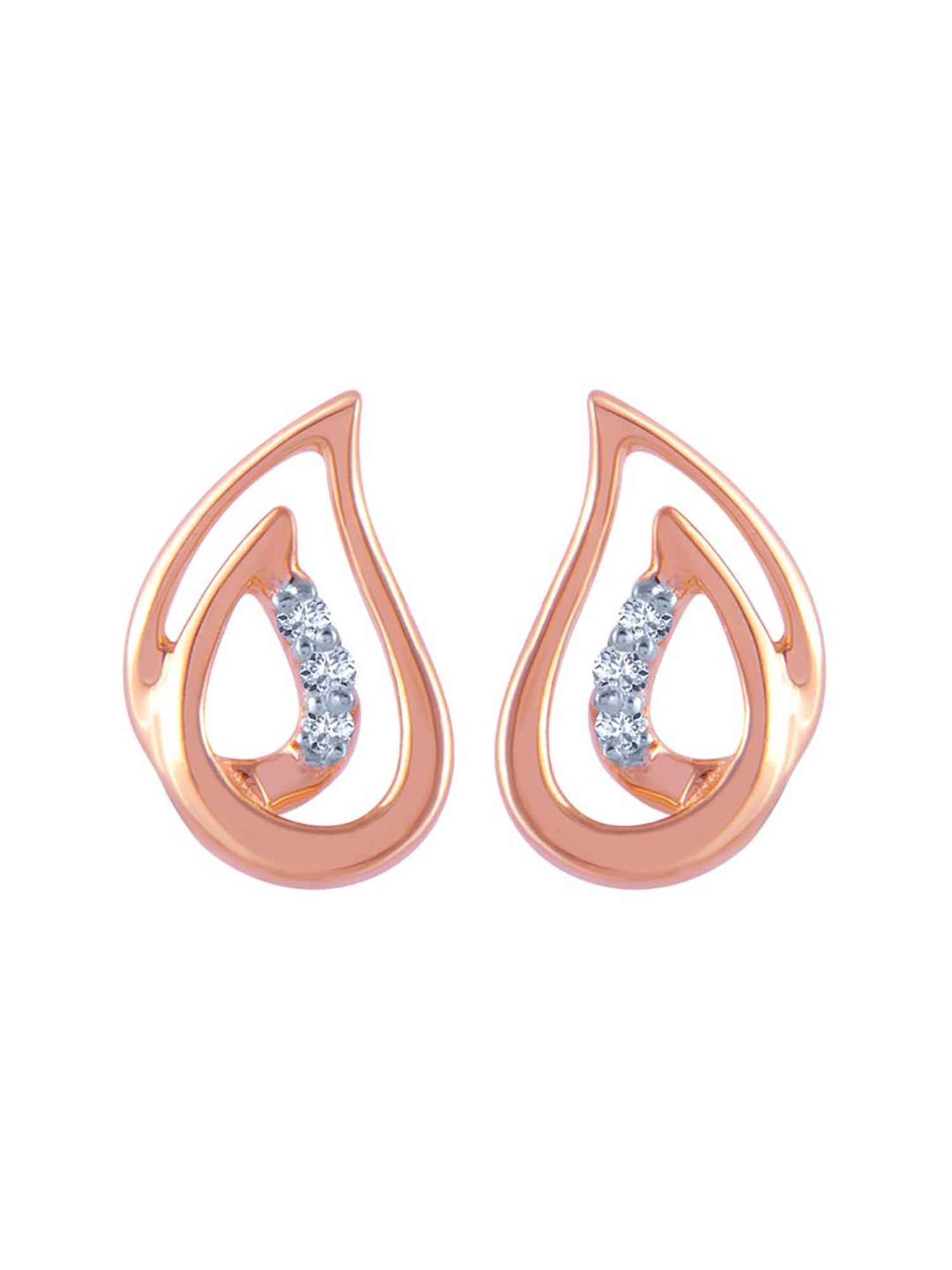 P.C. Chandra Jewellers 14 kt Gold & Diamond Earrings