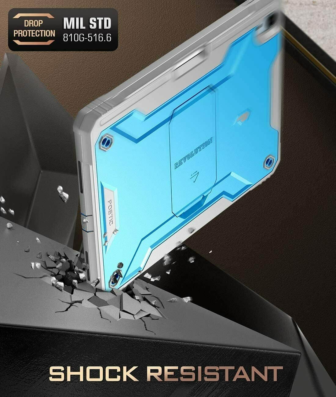 Poetic For iPad Air 4 Tablet w/Kickstand Case,Dual Layer Protective Cover Blue